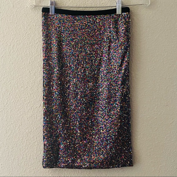 Gianni Bini Dresses & Skirts - Gianni Bini Rainbow Sequin Party Pencil Skirt XS